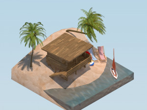 beach landscape isometric Modelo 3D