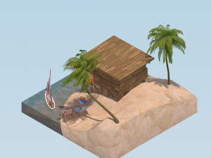 beach landscape isometric Modelo 3D