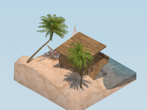 beach landscape isometric Modelo 3D
