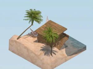 beach landscape isometric 3D Model