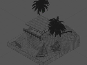 beach landscape isometric Modelo 3D