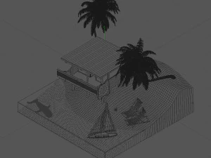 beach landscape isometric 3D Model
