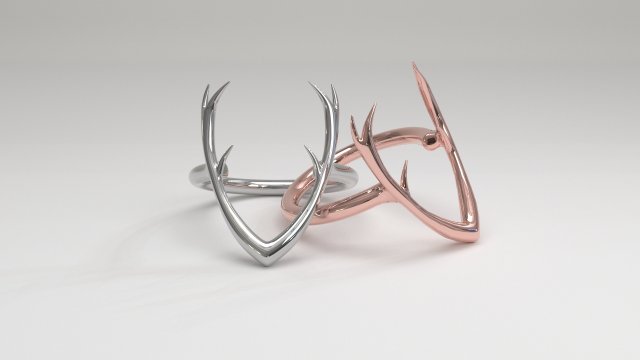 deer ring antler v form Modello di stampa 3D .c4d .max .obj .3ds .fbx .stl .blend 