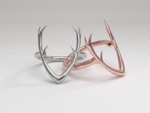 deer ring antler v form 3D Print Model