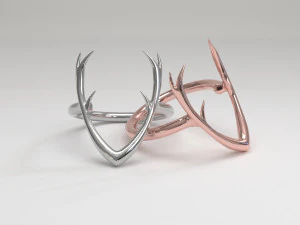 deer ring antler v form 3D Print Model