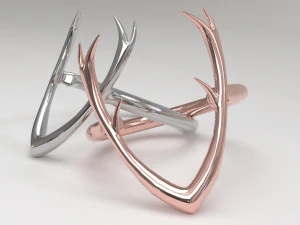 deer ring antler v form 3D Print Model