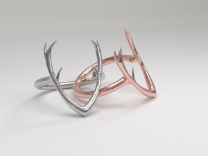 deer ring antler v form Modello di stampa 3D