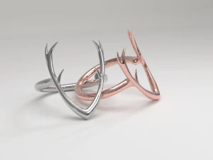 deer ring antler v form 3D Print Model