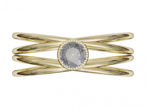 4 wire diamond ring size 9 3Dプリントモデル
