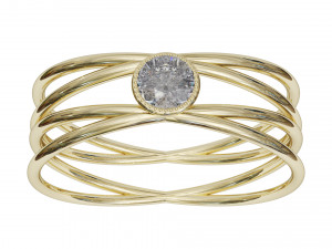 4 wire diamond ring size 9 3D Print Model