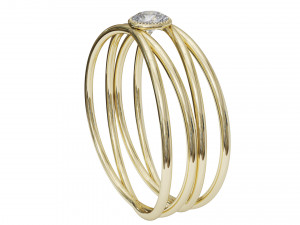 4 wire diamond ring size 9 3D Print Model