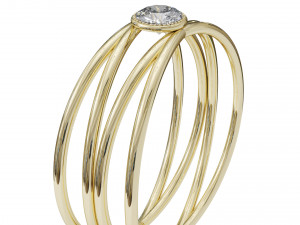 4 wire diamond ring size 9 3D Print Model