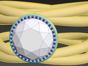 4 wire diamond ring size 9 3D Print Model