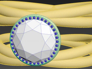 4 wire diamond ring size 9 3D Print Model