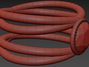 4 wire diamond ring size 9 3D Print Model