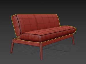 corduroy pulley sofa bed Model 3D