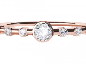anel de cobre de nove diamantes Modelo 3D
