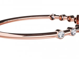 nine diamonds copper ring 3D Model