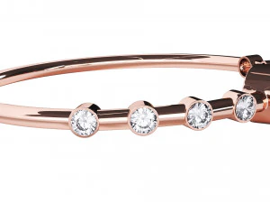 nine diamonds copper ring 3D Model