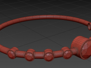 nine diamonds copper ring 3D-Modell
