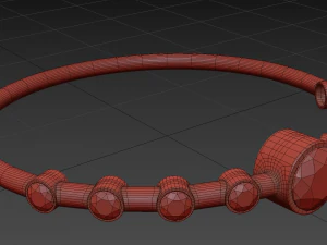 nine diamonds copper ring 3D Model