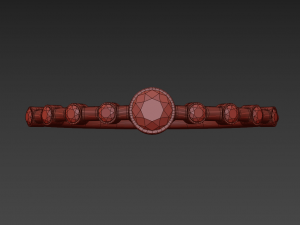nine diamonds copper ring 3D-Modell