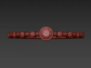 nine diamonds copper ring 3D Model