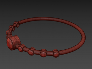 nine diamonds copper ring 3D-Modell