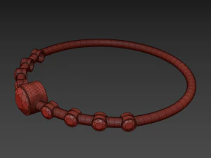nine diamonds copper ring 3D Model