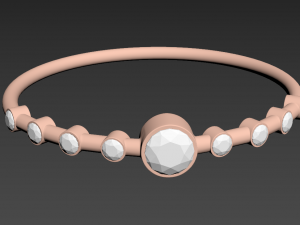 nine diamonds copper ring 3D-Modell
