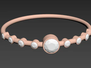 nine diamonds copper ring 3D Model