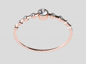 nine diamonds copper ring 3D Model