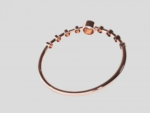 nine diamonds copper ring 3D Model