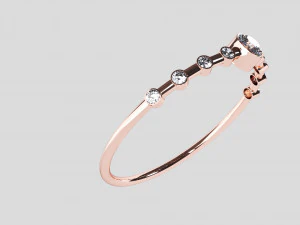 nine diamonds copper ring 3D Model