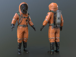 hazmat suit low-poly Model 3D