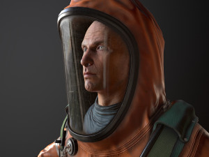 hazmat suit low-poly 3D मॉडल