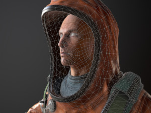 hazmat suit low-poly Model 3D