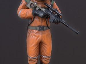 hazmat suit low-poly Model 3D