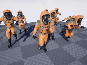 hazmat suit low-poly Model 3D