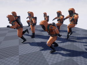 hazmat suit low-poly Model 3D