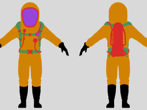hazmat suit low-poly Model 3D