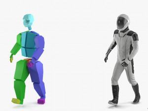futuristic astronaut space suit rigged 3D Model