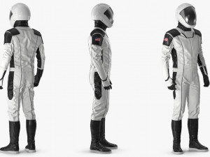 futuristic astronaut space suit rigged 3D Model