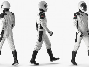 futuristic astronaut space suit rigged 3D Model