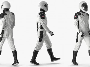 Traje espacial de astronauta futurista equipado Modelo 3D