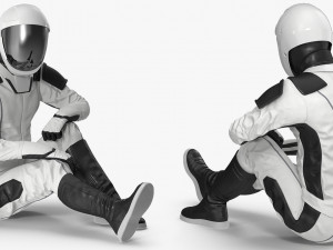 futuristic astronaut space suit rigged 3D Model