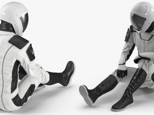 futuristic astronaut space suit rigged 3D Model