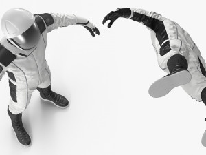 futuristic astronaut space suit rigged 3D Model