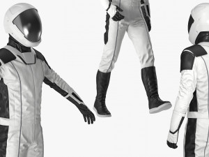 futuristic astronaut space suit rigged 3D Model