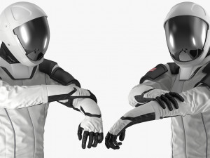 futuristic astronaut space suit rigged 3D Model